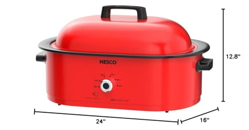 Nesco 18 Quart Roaster Slow Cooker - Red