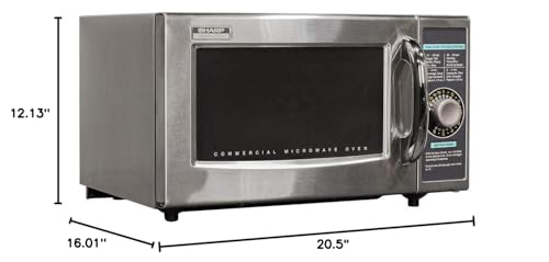 Sharp R-21LCFS Medium Duty Commercial Microwave (Dial Timer, 1000-Watts, 120-Volts) (Update of R-21LCF),Silver