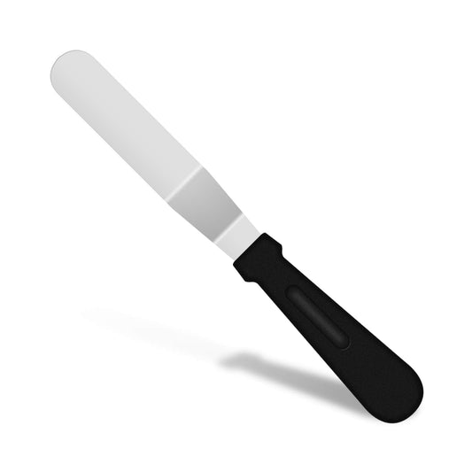 KUFUNG Icing Spatula, Offset Spatula, Stainless Steel with PP Plastic Handle Cake Decorating Frosting Spatula (6 inch, Black+Tulwar)