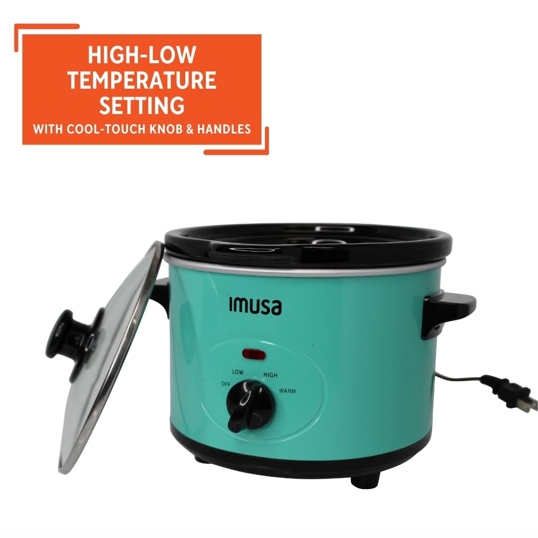 IMUSA 1.5qt Electric Slow Cooker, Teal