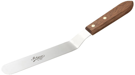 Ateco Offset Spatula with 7.63-Inch Stainless Steel Blade, Wood Handle, Silver