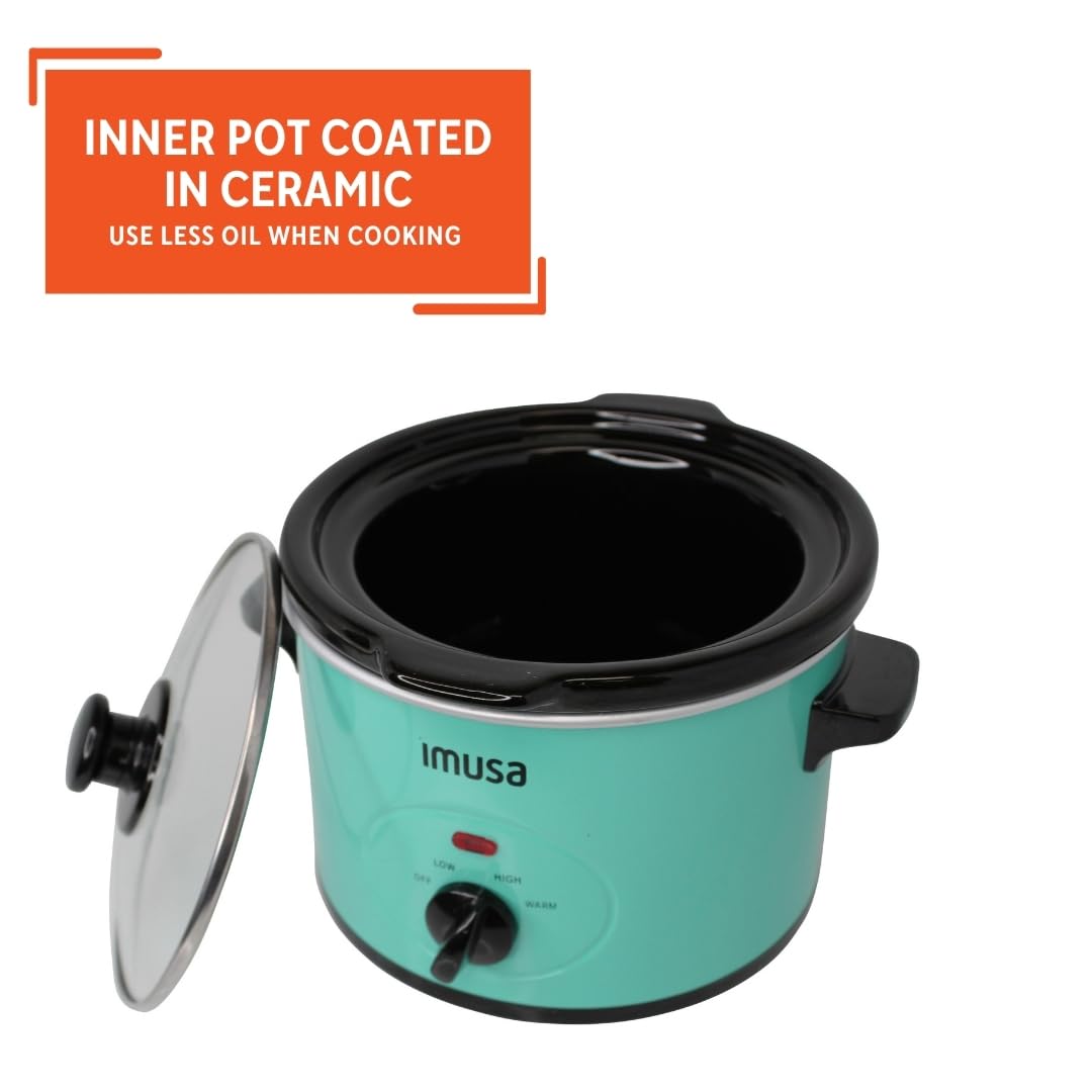 IMUSA 1.5qt Electric Slow Cooker, Teal