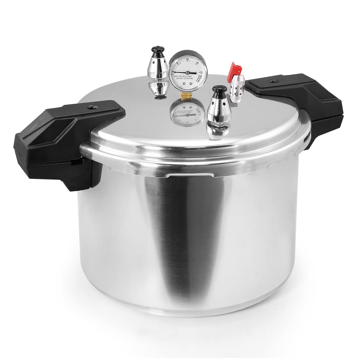 Barton Pressure Cooker, Pressure Canner, Pressure Gauge, Cooking Rack Included, Quick Relief Valve, Aluminum, 16 Quart