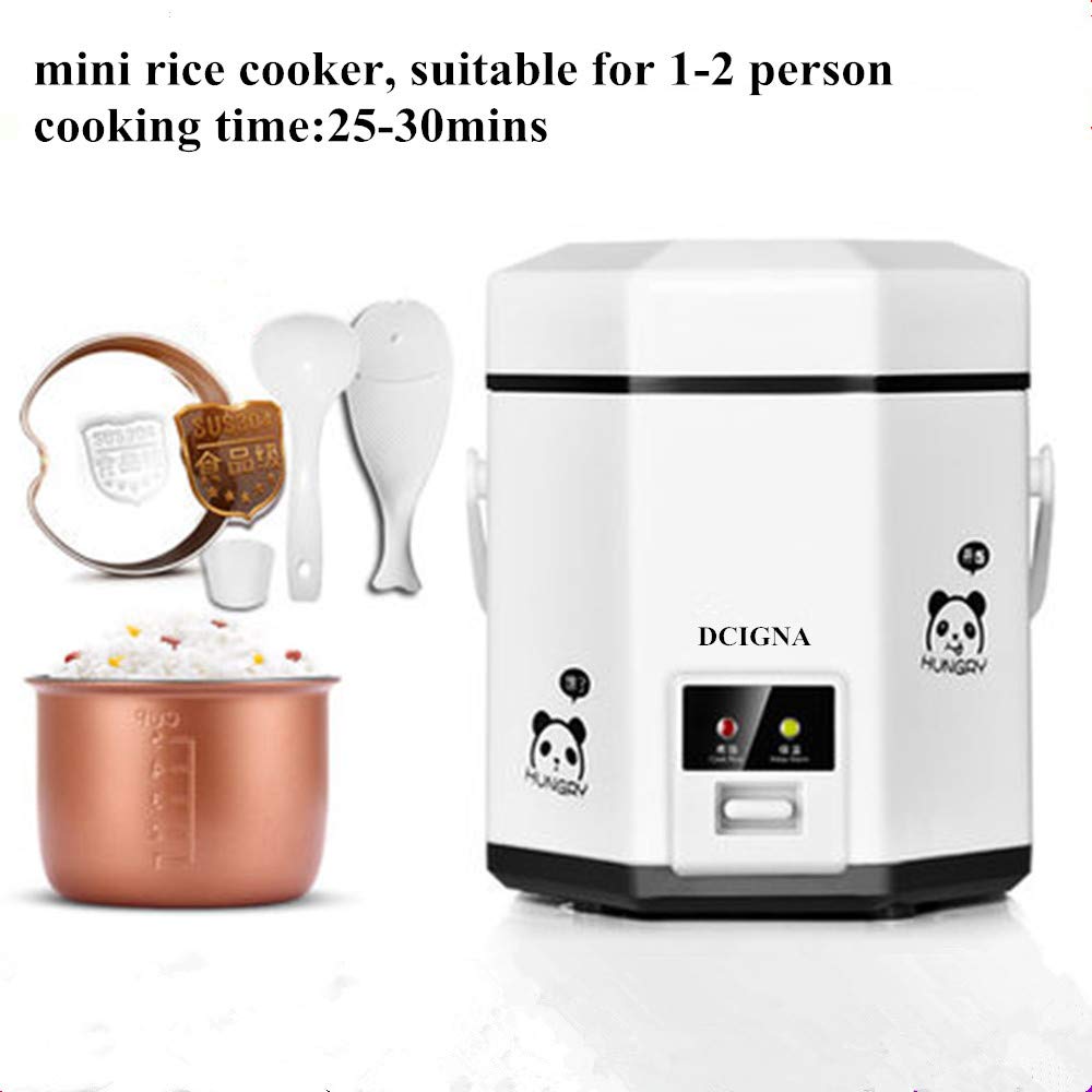 DCIGNA 1.2L Mini Rice Cooker, Electric Lunch Box, Travel, Small, Removable Non-stick Pot, Keep Warm Function, Suitable For 1-2 People - For Cooking Soup, Rice, Stews, Grains & Oatmeal