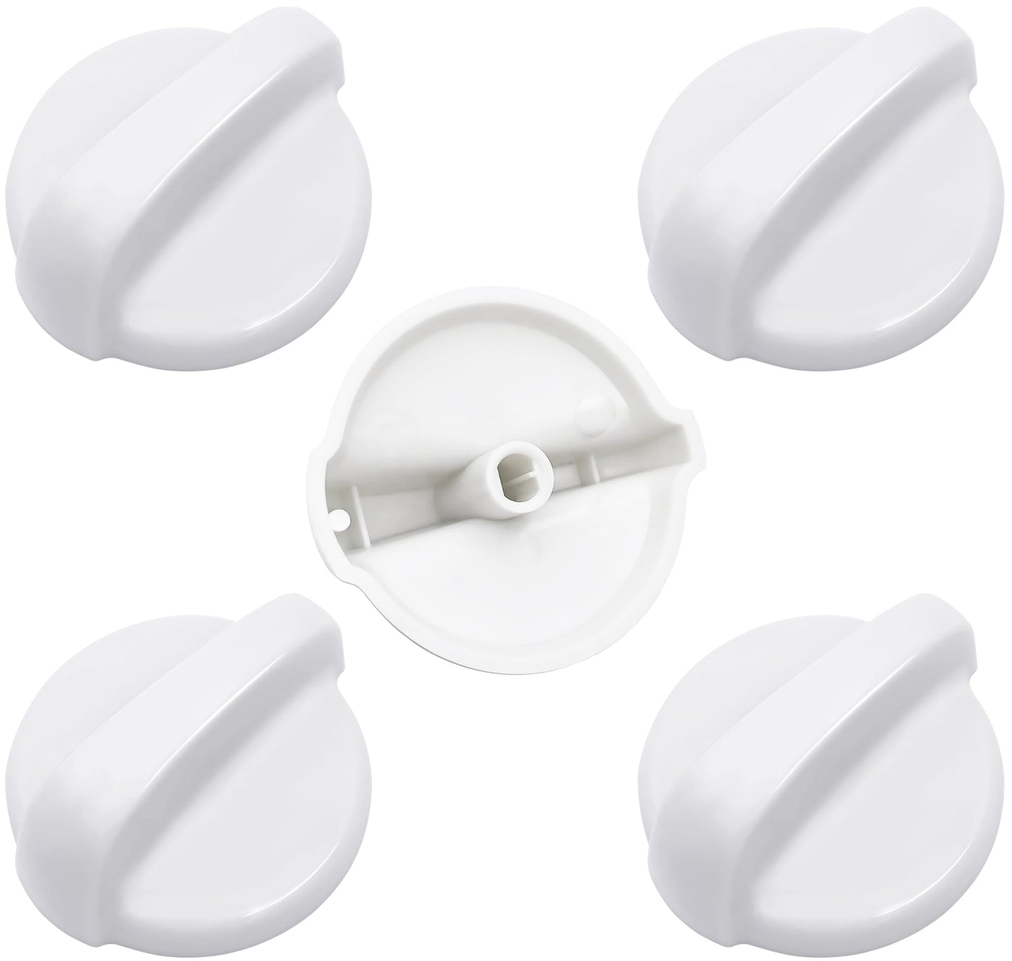 WB03T10282 Gas Stove knob White for GE Surface Burner Control Assembly, Compatible Replaceable PS2321074,AP4345833,1461063（5 Pack）