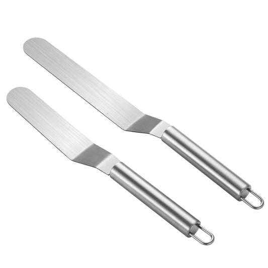 Picxeic Cake Spatula-Two Pcs Premium Stainless Steel Offset Spatula, One Set Include 6, 8 inch Decorating Cake Spatula,for Home Cooking