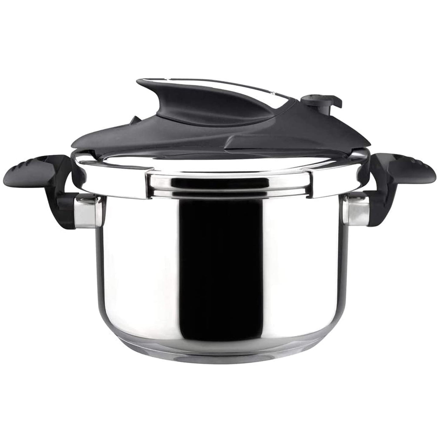 Magefesa® Nova 4.2 Quart Stove-top Super Fast Pressure Cooker, Easy and Smooth Locking Mechanism, Polished 18/10 Stainles Steel, Suitable Induction, 5 Security Systems, 11.6 PSI Working pressure