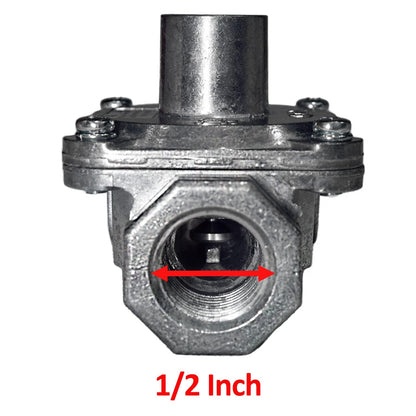 1/2 inch Gas Pressure Regulator,1/2 inch Propane Regulator w/2 Brass Adapters (1/2"x 1/4"), NG/LPG Convertible,1/2" PSI Inlet, 5-10" WC Outlet - Ideal for Gas Grill, Heater, Oven, Stove & Cooktops