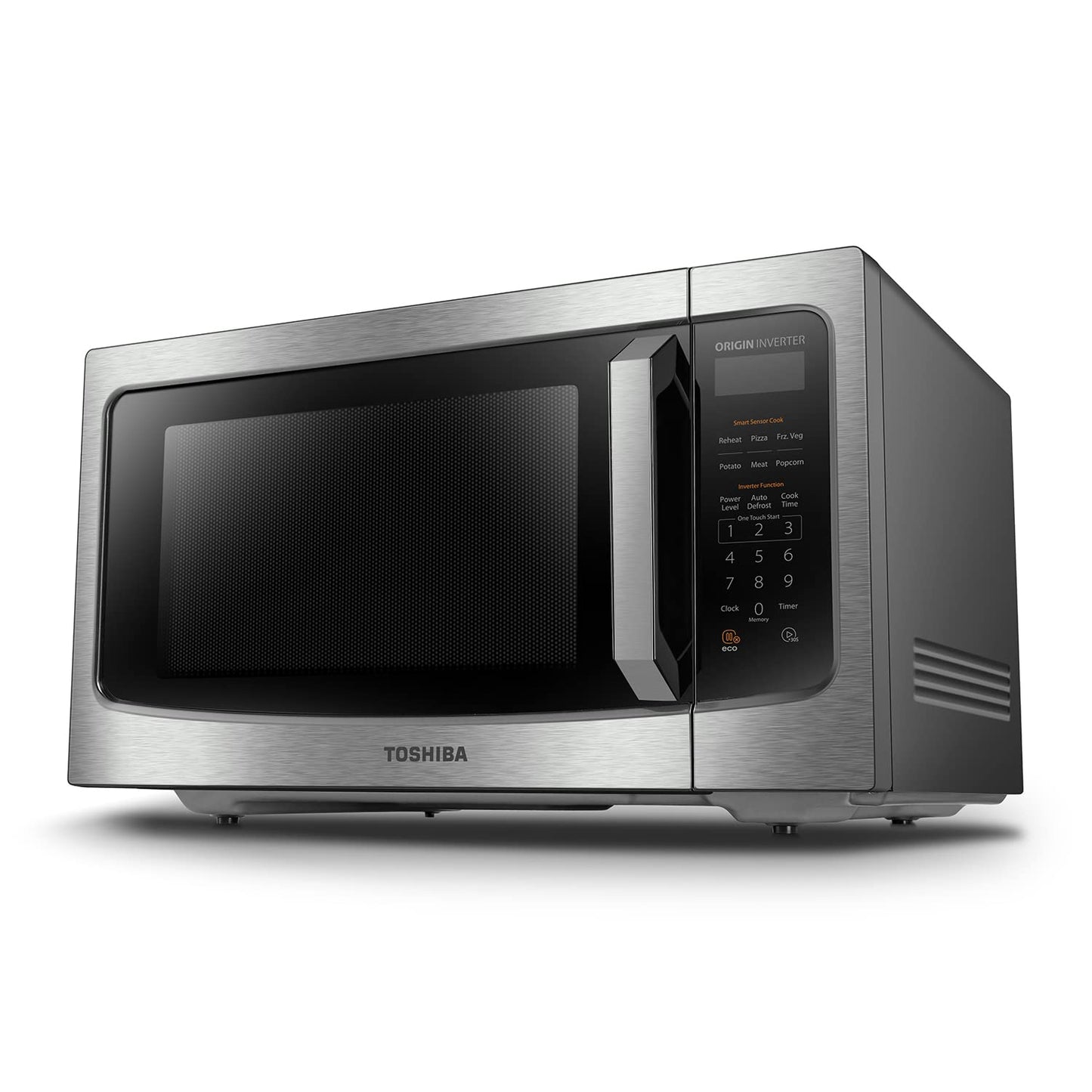 TOSHIBA ML-EM45PIT(SS) Countertop Microwave Oven with Inverter Technology, Kitchen Essentials, Smart Sensor, Auto Defrost, 1.6 Cu.ft, 13.6" Removable Turntable, 33lb.&1250W, Stainless Steel