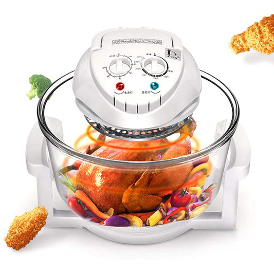 17L Air Fryer Turbo Air Fryer Convection Oven Roaster Electric Cooker Multifunction Oilless Cooker with Automatic Power-off Handle + 360 degrees Rapid Air Frying Technology Tasti Crisp Air Fryer white