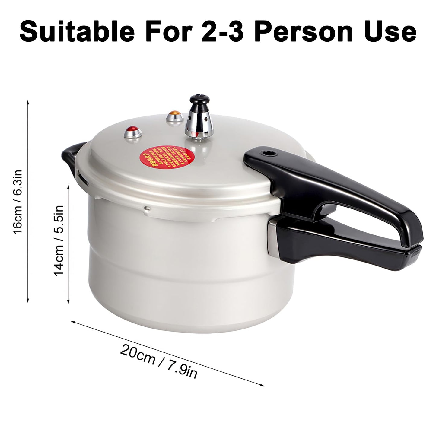 4 Quart Pressure Cooker, Household Pressure Cooker with Steaming Layer, Explosion Proof Cooking Pot for Gas Stove Electric Ceramic Stove, Suitable for 2-3 Person Use