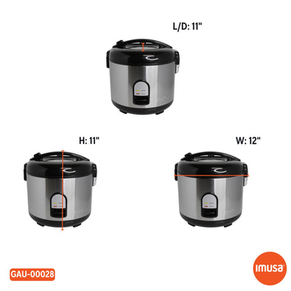 IMUSA 10cup Deluxe Stainless Steel Electric Rice Cooker with Steam Tray