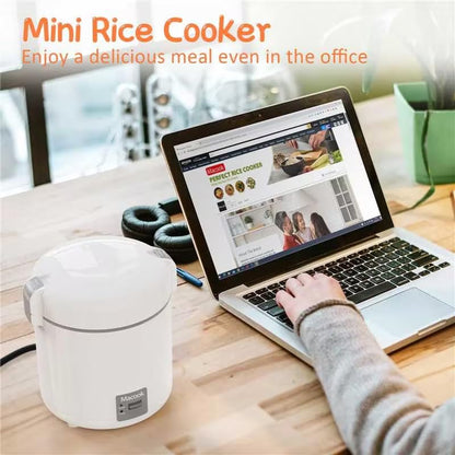 Rice Cooker Small 1-1.5 Cups Uncooked(3 Cups Cooked), Mini Rice Cooker with Removable Nonstick Pot, One Touch&Keep Warm Function, Travel Rice Cooker for Soup Grain Oatmeal Veggie, White