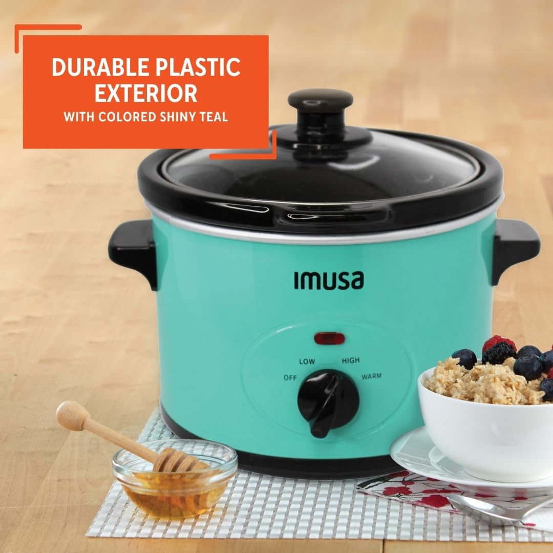 IMUSA 1.5qt Electric Slow Cooker, Teal