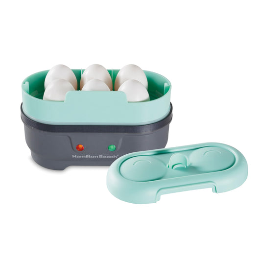 Hamilton Beach Sous Vide Style Electric Egg Bite Maker, Hard Boiled Egg Cooker & Poacher with Removable Nonstick Tray, Makes 2 in Under 10 Minutes, Teal (25511)