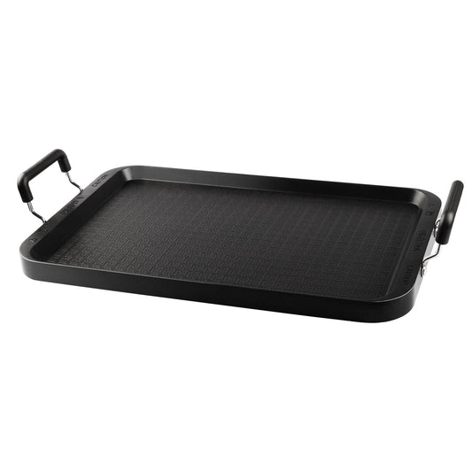 Vayepro Stove Top Flat Griddle, 17 Inch 2 Burner Griddle Pan for Stove Top Grill, Aluminum Pancake Griddle, Non-Stick Top Griddle for Gas Grill, Charcoal Grill Griddle For Outdoor/Camping