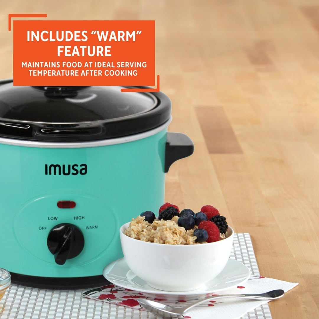 IMUSA 1.5qt Electric Slow Cooker, Teal