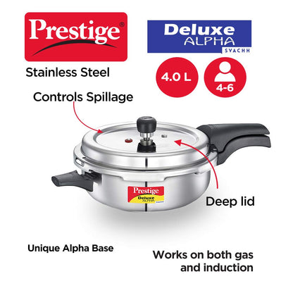 Prestige PRASVSP PRESSURE COOKER, Senior Pan 4L, SILVER