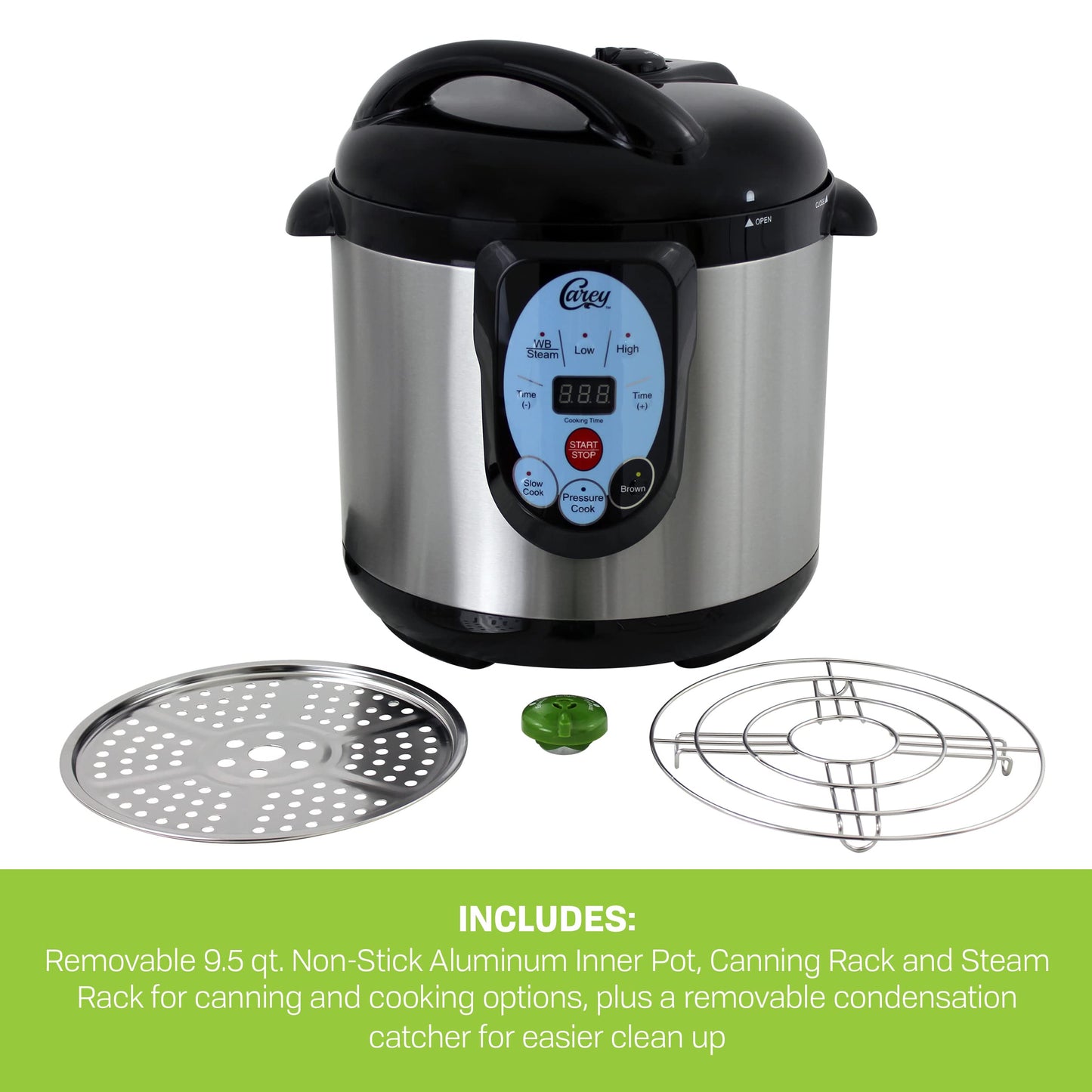 CAREY DPC-9SS Smart Electric Pressure Cooker and Canner, Stainless Steel, 9.5 Qt