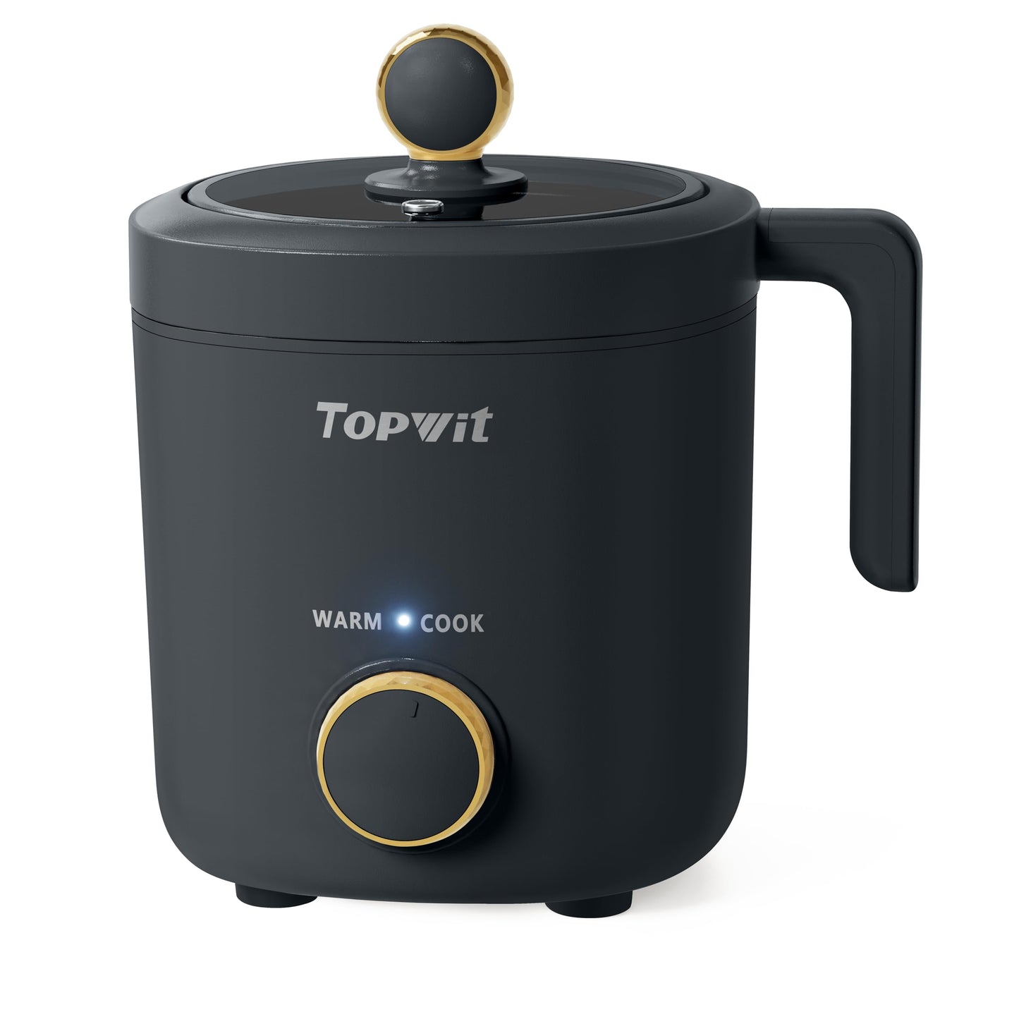 TOPWIT Rice Cooker Small, 2-Cups Uncooked, 1.2L Mini Rice Cooker with Non-stick Coating, BPA Free, Portable Rice Maker with One Touch & Keep Warm Function, Grey