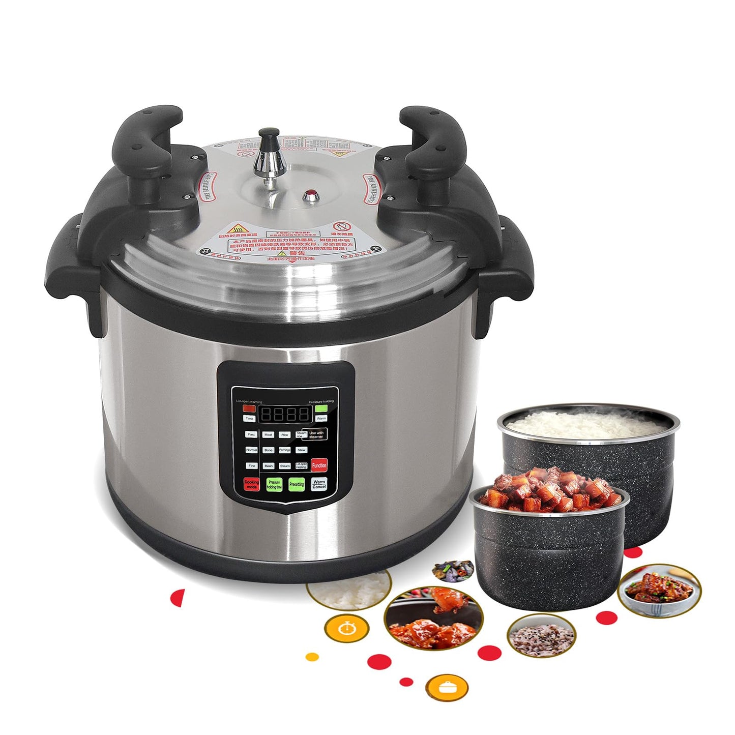 Kolice Commercial Multi-Function Pressure Cooker,Multi Cooker Pressue Canner With Non-stick Inner Pot, 15L (16 QT),2000W, only for 220V electric (NOT 110V) widely used in Hotel Restaurant Kitchen