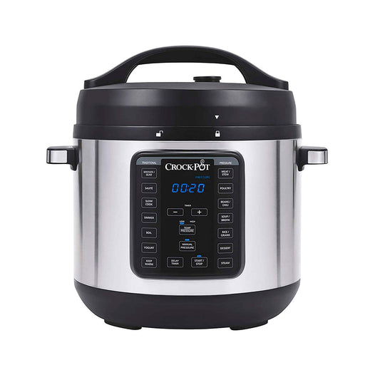 Crock-pot 8-Quart Multi-Use XL Express Crock Programmable Slow Cooker with Manual Pressure, Boil & Simmer with Extra Sealing Gasket, Stainless Steel