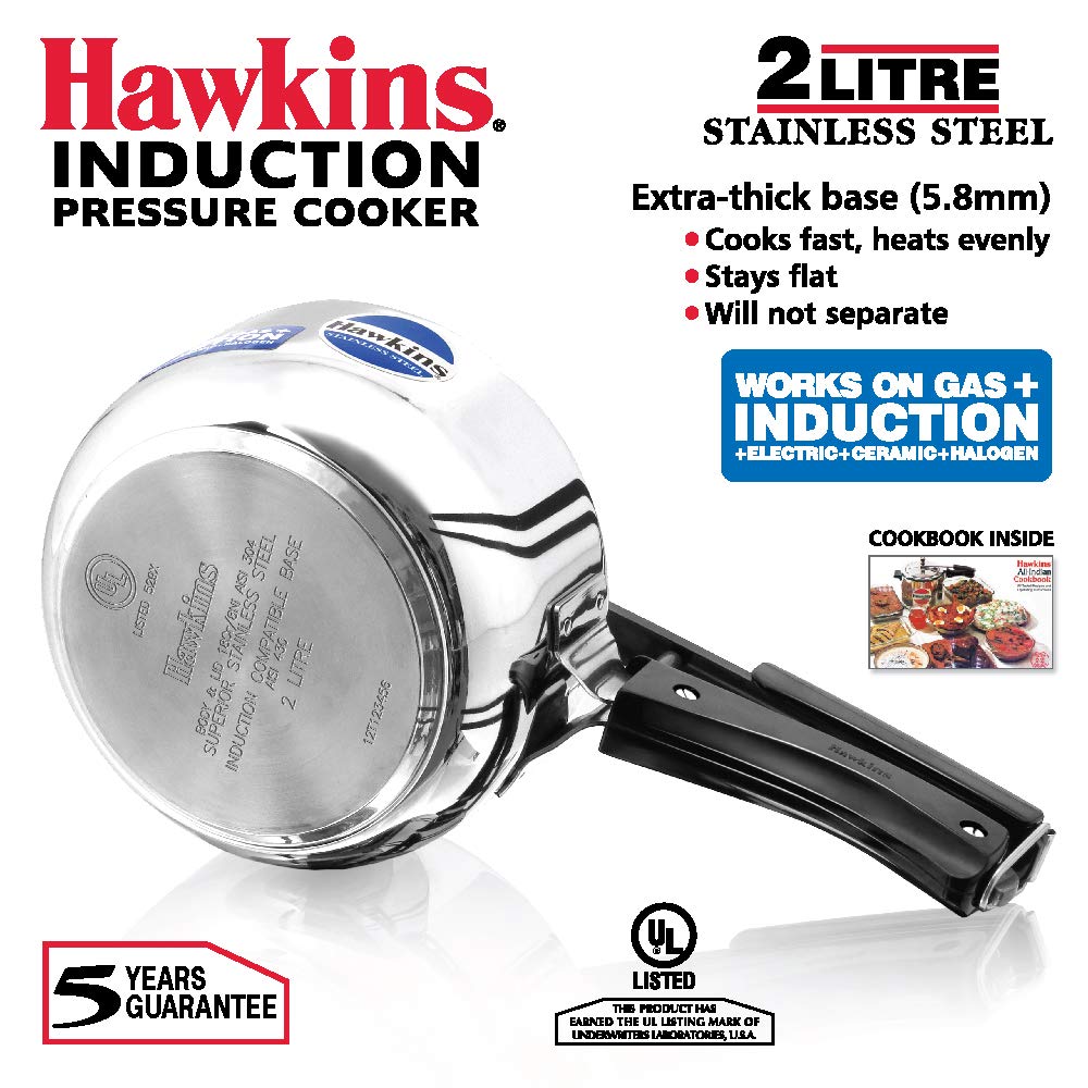 Hawkins B25 Pressure cooker, 2 Litre, Silver