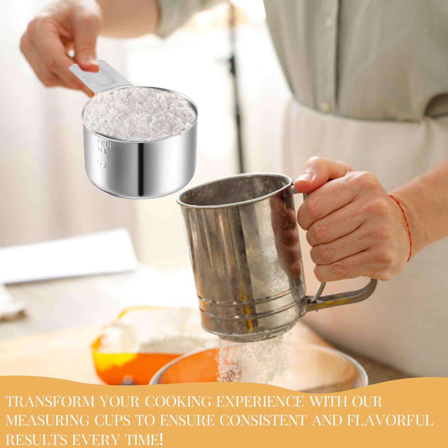 1 Cup 240 ml | 240 cc | 8 oz Stainless Steel Measuring Cup Rice Measuring Cup Metal Measuring Cup Kitchen Gadgets for Cooking Single Cup for Wet and Dry Ingredients for use as 1 Cup Dog Food Scoop