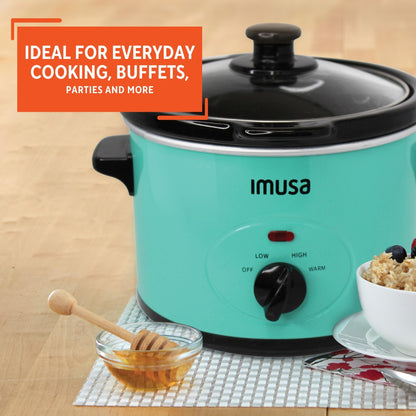 IMUSA 1.5qt Electric Slow Cooker, Teal