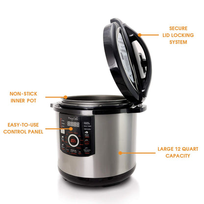 Megachef's 12 Quart XL Digital Pressure Cooker with 15 Presets