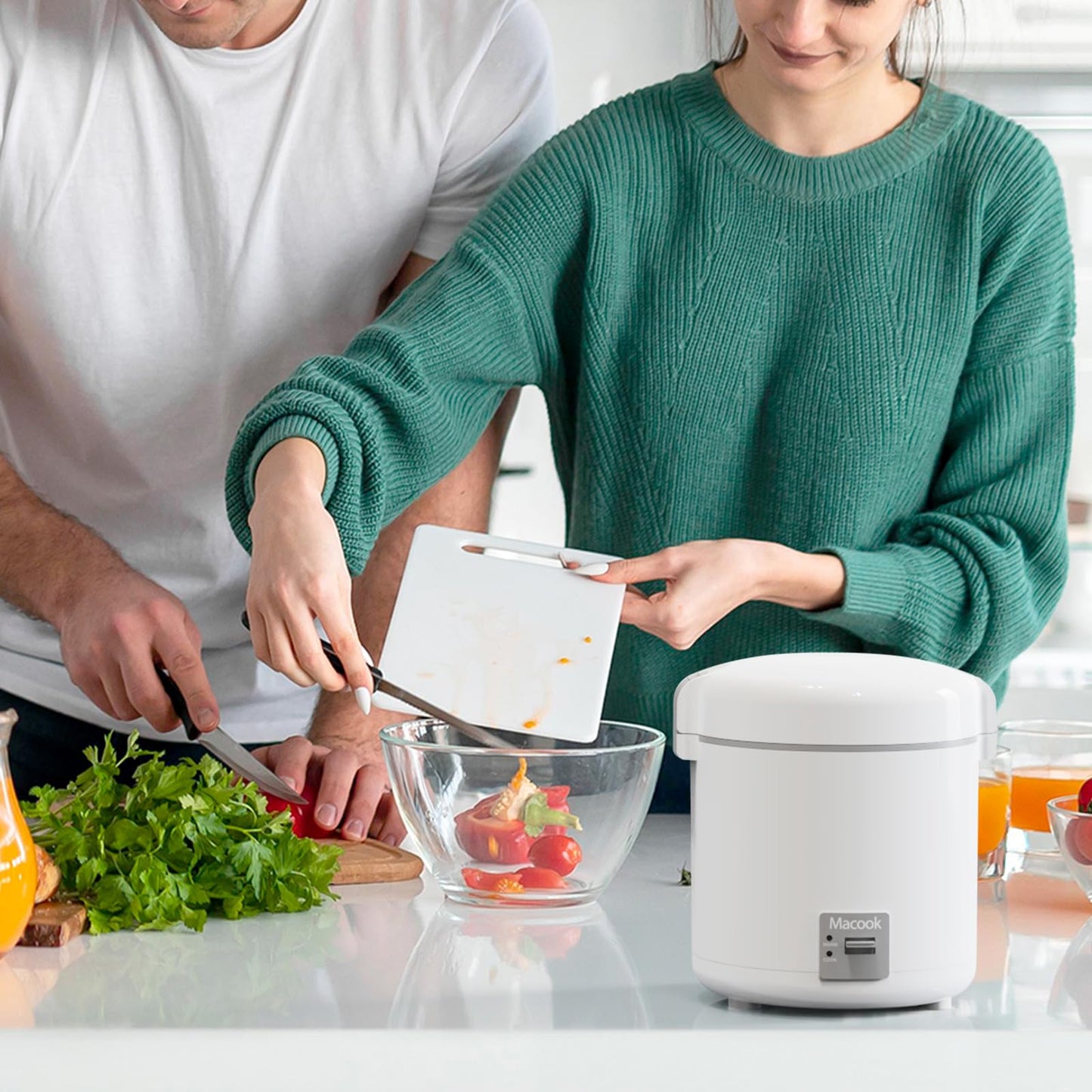 Rice Cooker Small 1-1.5 Cups Uncooked(3 Cups Cooked), Mini Rice Cooker with Removable Nonstick Pot, One Touch&Keep Warm Function, Travel Rice Cooker for Soup Grain Oatmeal Veggie, White