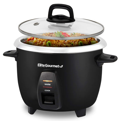 Elite Gourmet ERC2001BX 10-Cup Electric Rice Cooker with 304 Surgical Grade Stainless Steel Inner Pot, Makes Soups, Stews, Porridges, Grains and Cereals