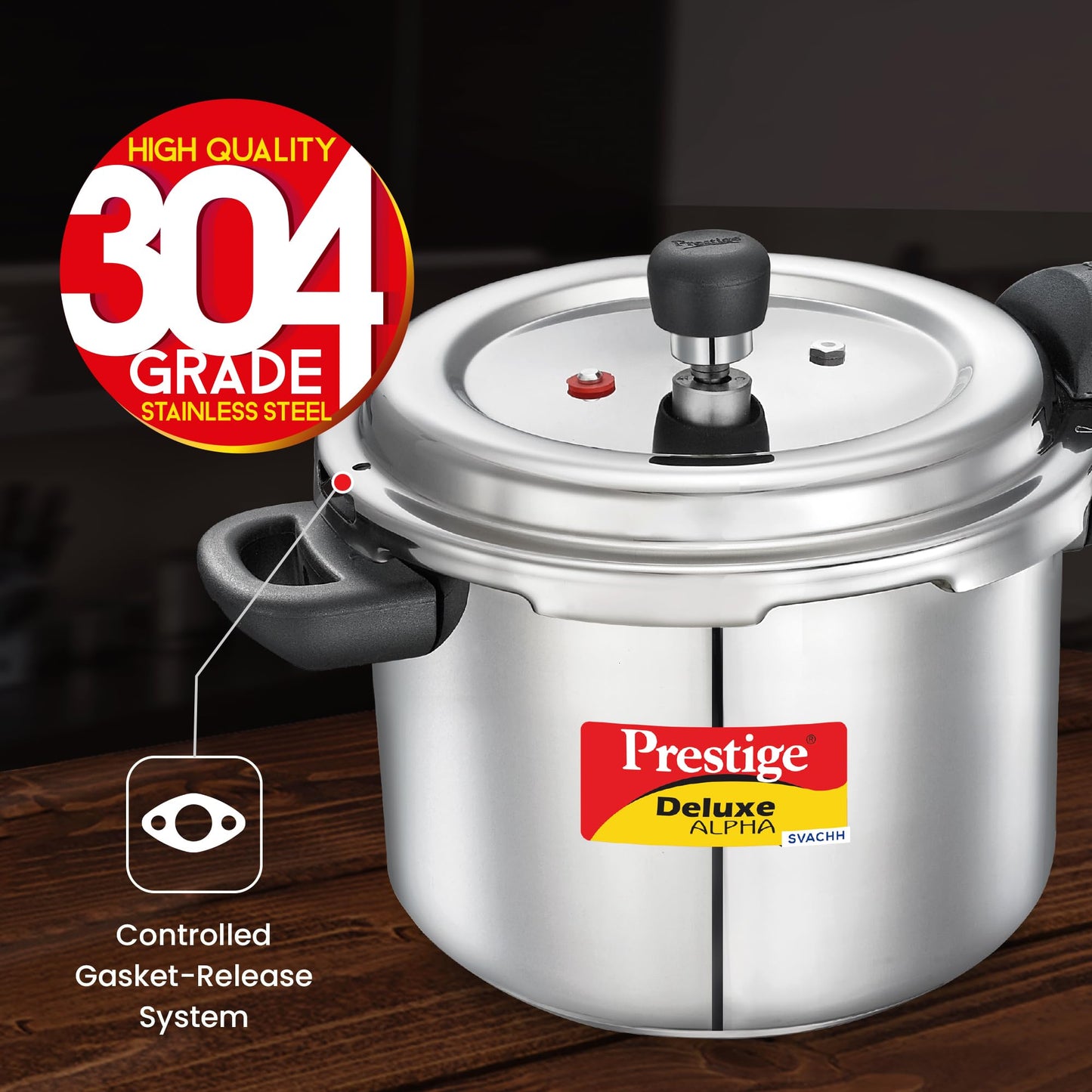 Prestige PRASV4 Pressure Cooker, 4 Liter, SILVER