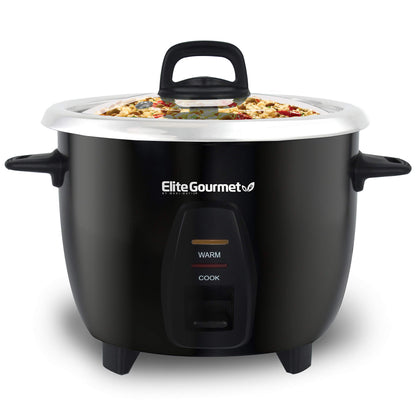 Elite Gourmet ERC2001BX 10-Cup Electric Rice Cooker with 304 Surgical Grade Stainless Steel Inner Pot, Makes Soups, Stews, Porridges, Grains and Cereals