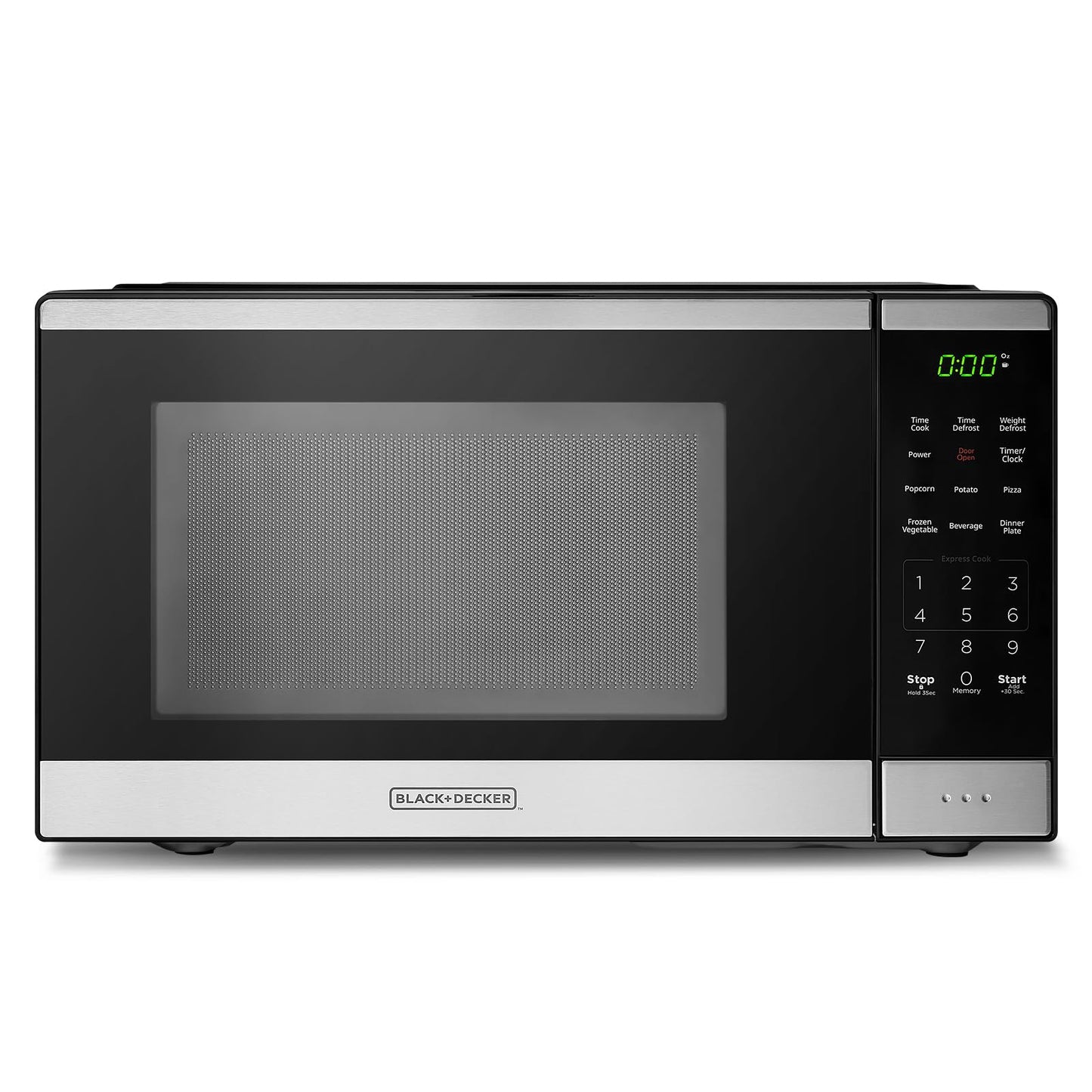 BLACK+DECKER Countertop Microwave Oven 0.9 Cu Ft, 6 Auto Menus, Child Lock, Memory Function, 10 Power Levels, Easy One-Touch Start, Digital Panel, 900W