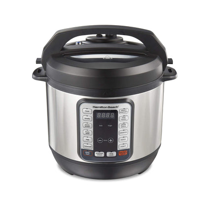 Hamilton Beach 12-in-1 Electric Pressure Cooker with True Slow Cook Technology, Sautés, Browns, Steams, Rice Function, Egg and More, 8 Quart Capacity, Stainless Steel (34508)