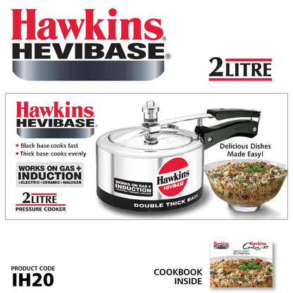 Hawkins Hevibase IH20 Pressure Cooker, 2-Litre, Silver