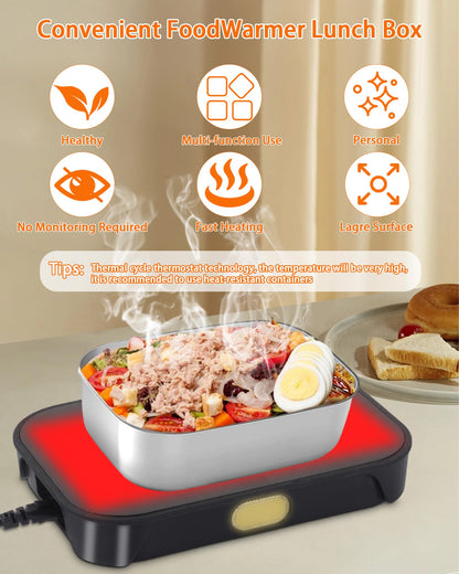 Dosevita Portable Oven Electric Lunch Box Food Heater 12V/24V/110V 3-In-1 Car Food Warmer,Mini Portable Microwave Heated Lunch Box Warmer for Office,Car,Truck,Travel,Home