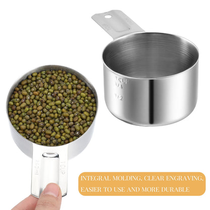 1 Cup 240 ml | 240 cc | 8 oz Stainless Steel Measuring Cup Rice Measuring Cup Metal Measuring Cup Kitchen Gadgets for Cooking Single Cup for Wet and Dry Ingredients for use as 1 Cup Dog Food Scoop