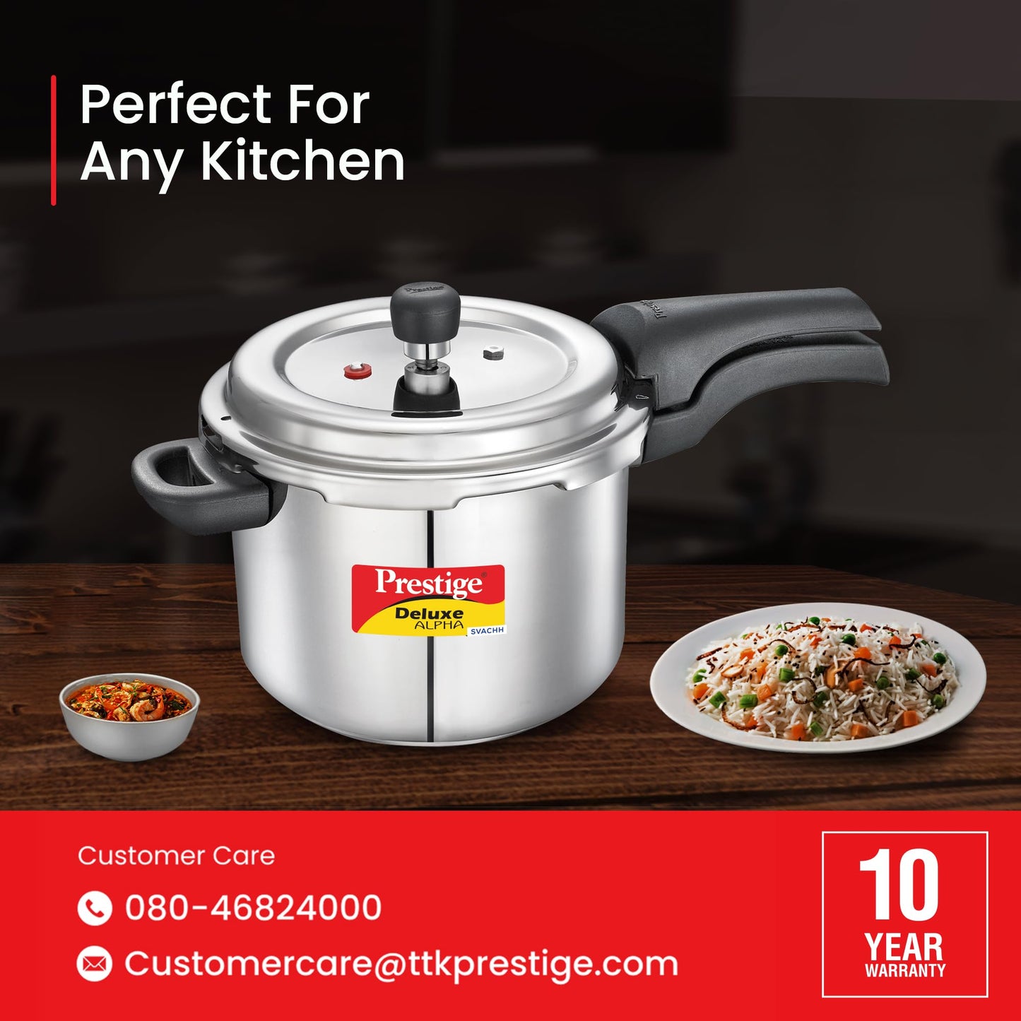 Prestige PRASV4 Pressure Cooker, 4 Liter, SILVER