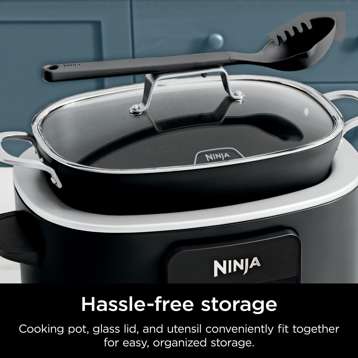 Ninja MC1010 Foodi PossibleCooker PLUS - Sous Vide & Proof 6-in-1 Multi-Cooker, with 8.5 Quarts, Slow Cooker, Dutch Oven & More, Glass Lid & Integrated Spoon, Nonstick, Oven Safe Pot to 500°F, Black