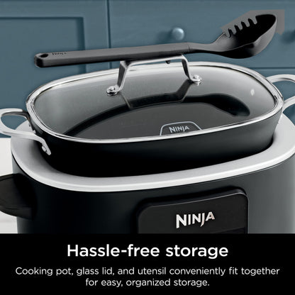 Ninja MC1010 Foodi PossibleCooker PLUS - Sous Vide & Proof 6-in-1 Multi-Cooker, with 8.5 Quarts, Slow Cooker, Dutch Oven & More, Glass Lid & Integrated Spoon, Nonstick, Oven Safe Pot to 500°F, Black