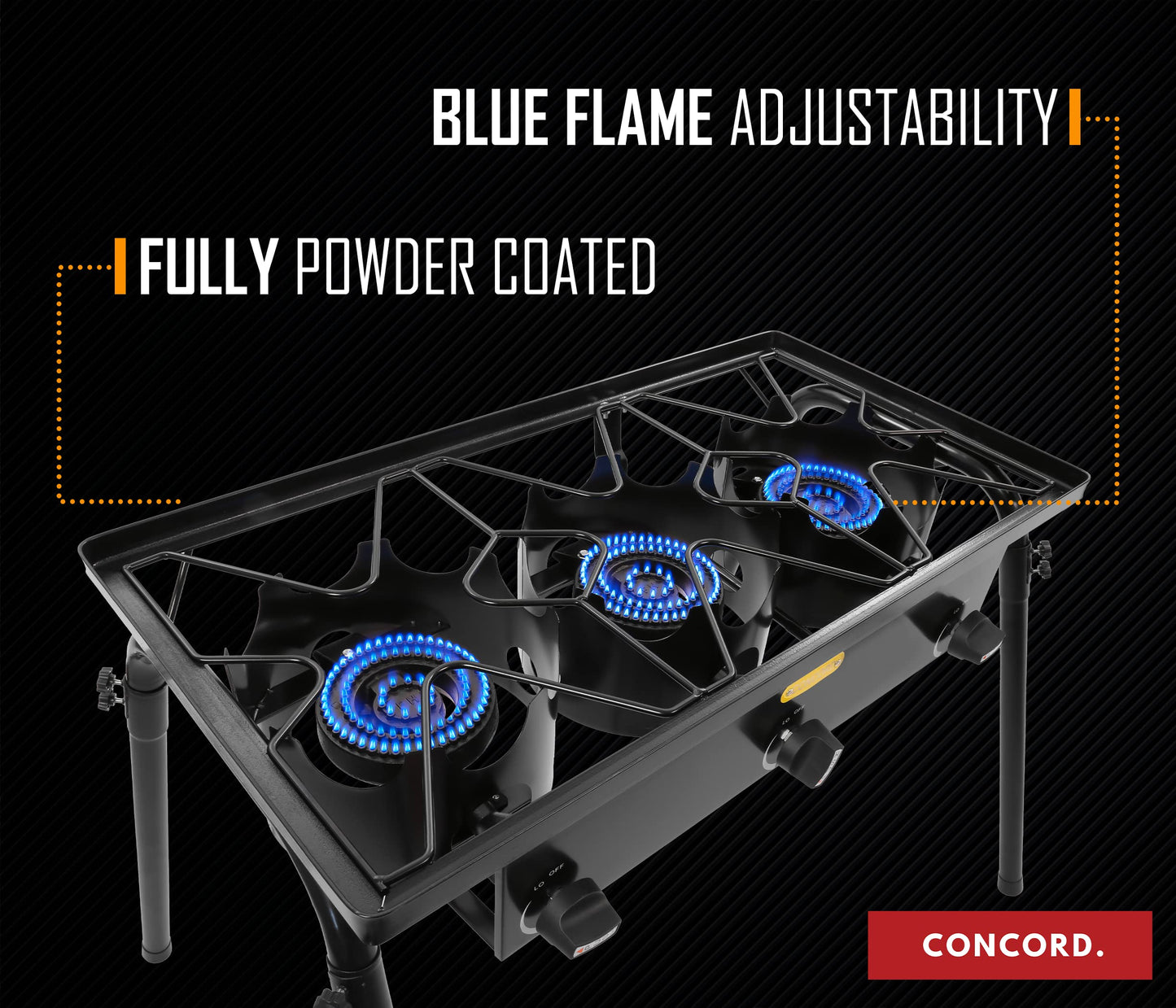 Concord Triple Burner Outdoor Propane Stove Cooker w/Regulator, 3 Burner Stove Brewing Supply