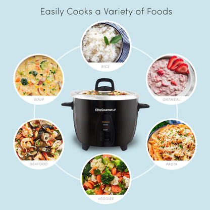 Elite Gourmet ERC2001BX 10-Cup Electric Rice Cooker with 304 Surgical Grade Stainless Steel Inner Pot, Makes Soups, Stews, Porridges, Grains and Cereals