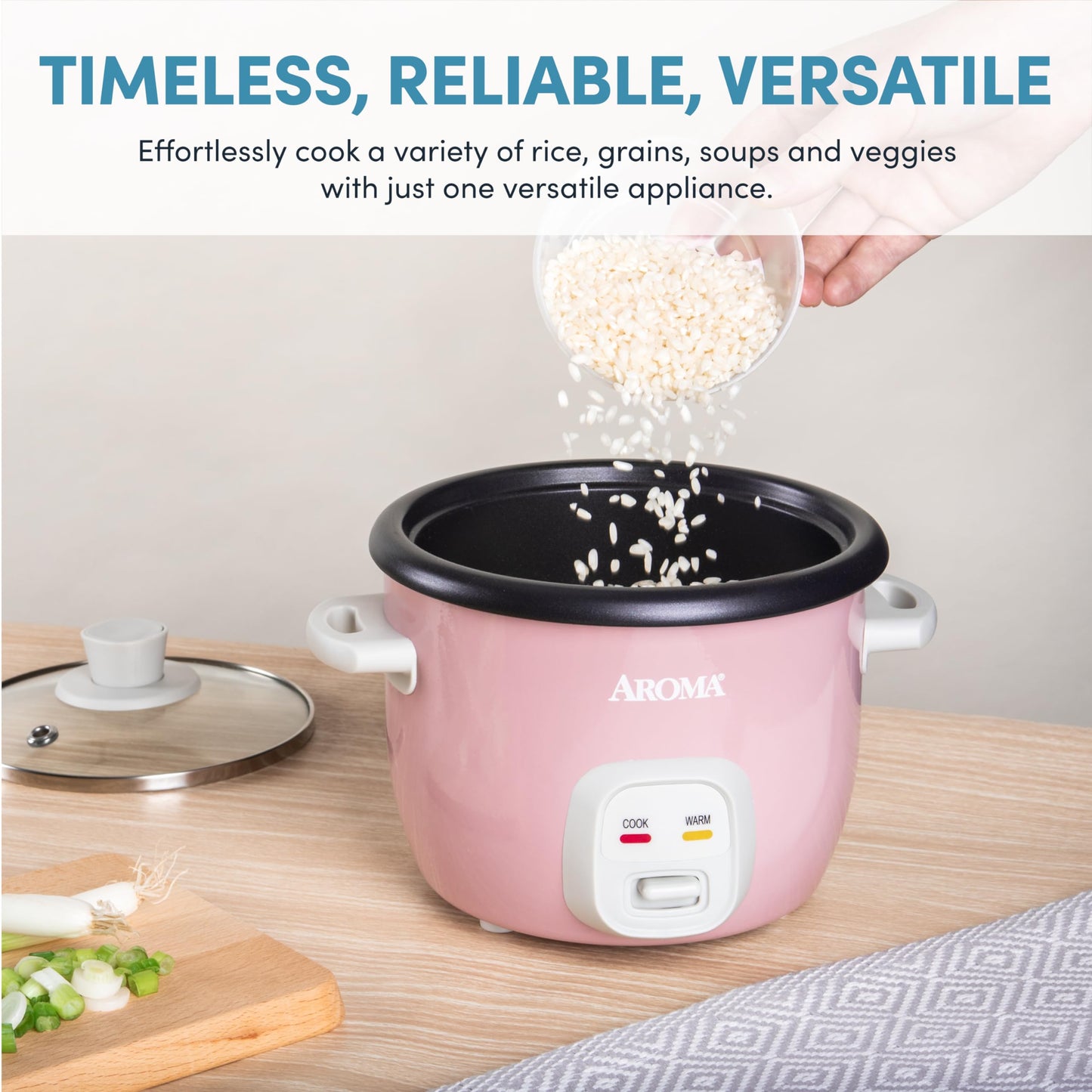 Aroma Housewares 4-Cups (Cooked) / 1Qt. Rice & Grain Cooker (ARC-302NGP), Pink