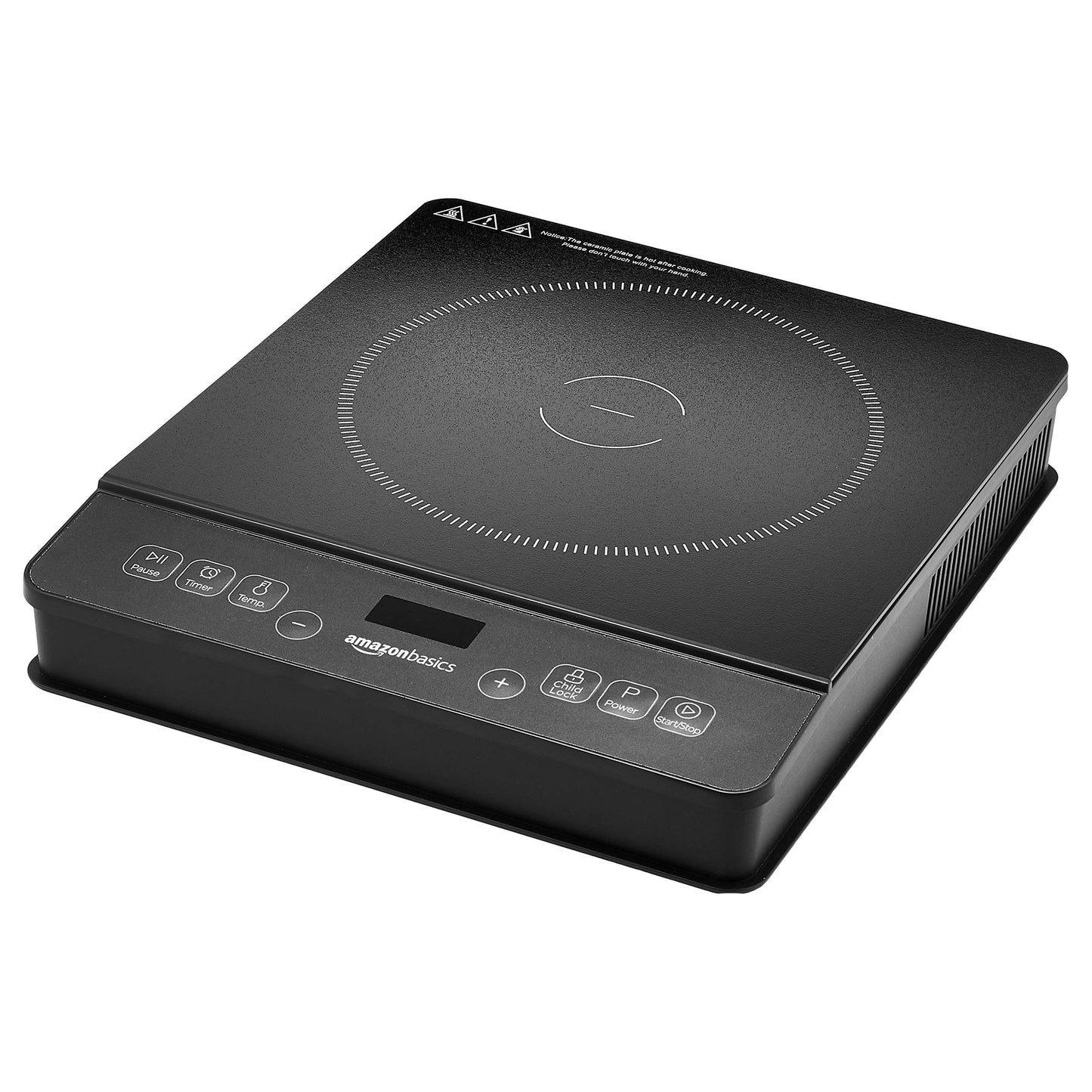 Amazon Basics 1800W Portable Induction Cooktop Burner, medium, Black