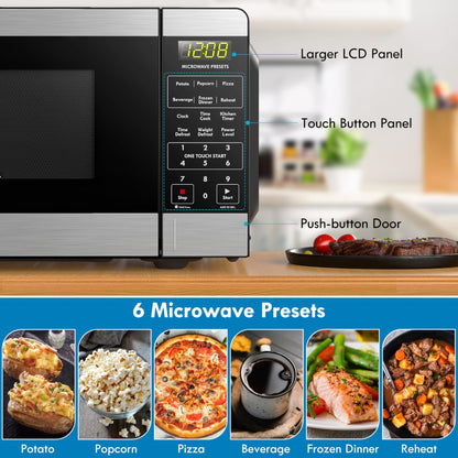 Kenmore KMCMWP11S2-10 Countertop Microwave 6 Auto-Preset Menus, Child Lock, Defrost & Express Cooking Features, 1.1 Cu Ft, Stainless Steel 1000W